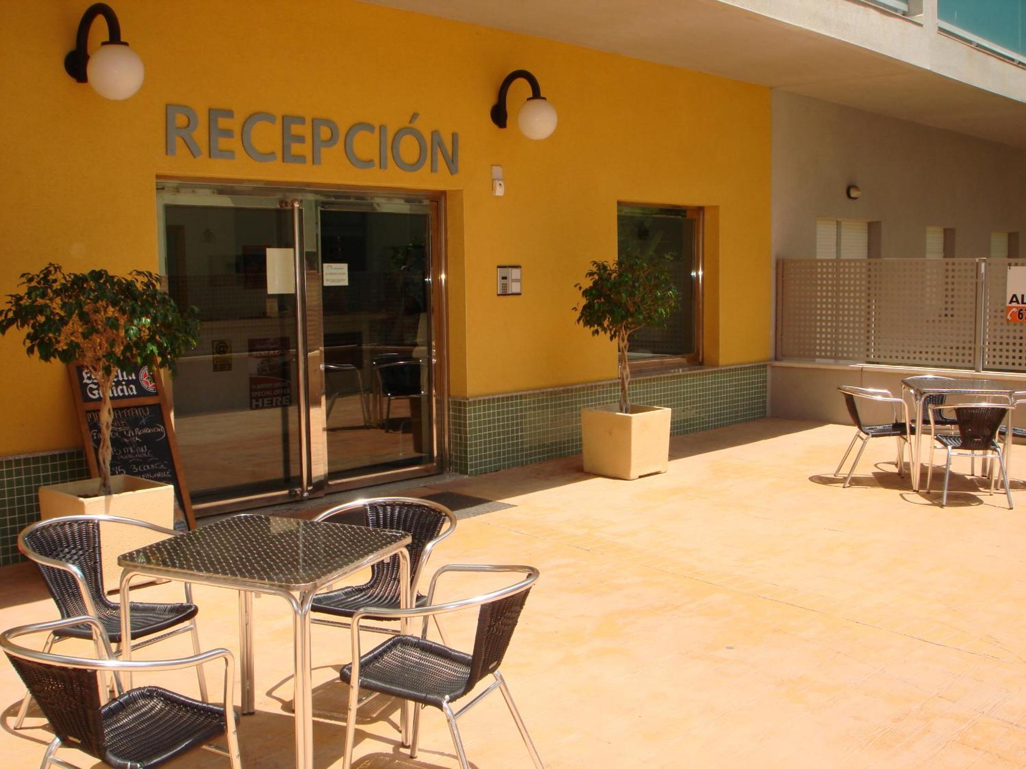 Reception La Rotonda Aparthotel Orihuela Buitenkant foto